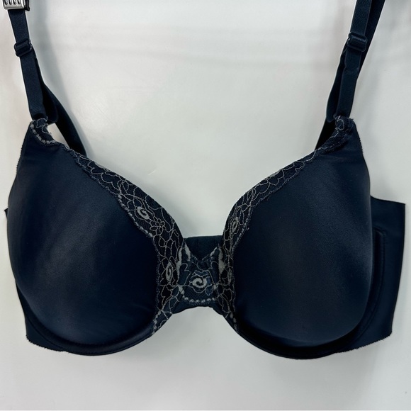 3/$25 Warner's No Side Effects Bra “Midnight Blue” size 34D - Picture 2 of 13